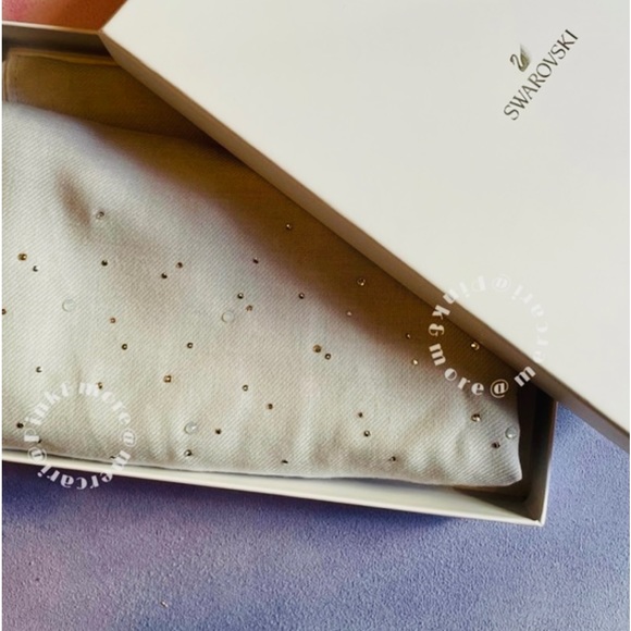 SWAROVSKI Light Gray with Crystal Accent %65 Polyester & %35 Viscose Scarf - Picture 5 of 16